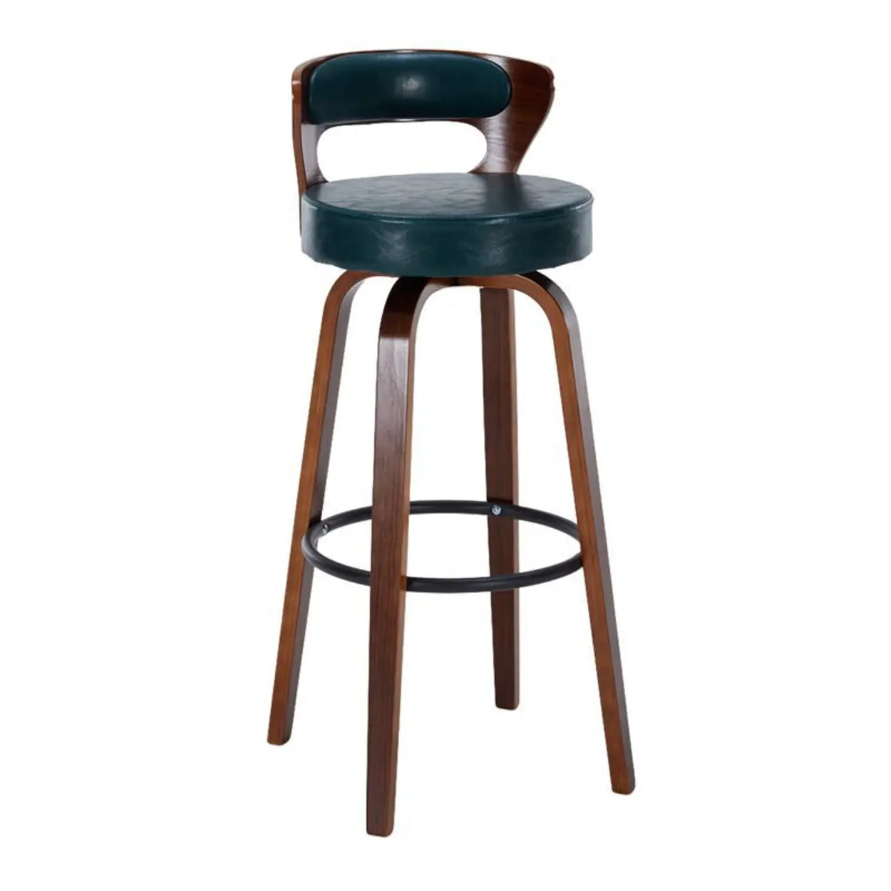 Modern Round Wood Swivel Bar Stool