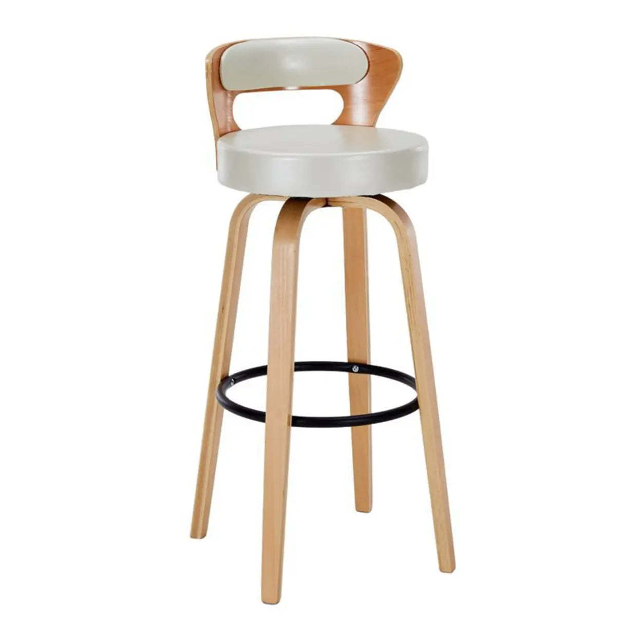 Modern Round Wood Swivel Bar Stool