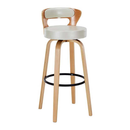 Modern Round Wood Swivel Bar Stool