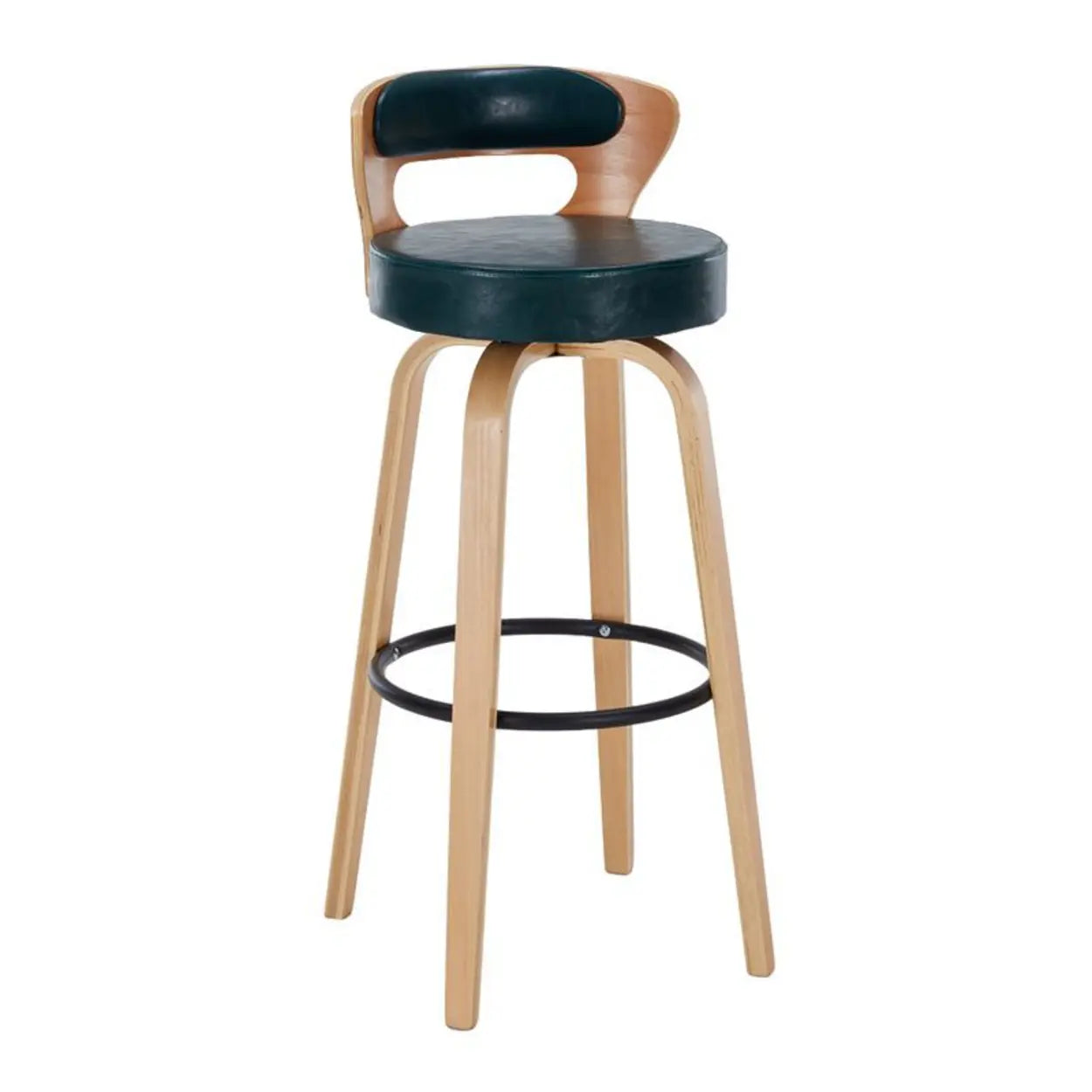 Modern Round Wood Swivel Bar Stool