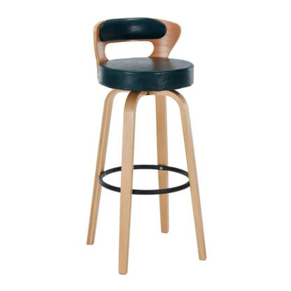Modern Round Wood Swivel Bar Stool