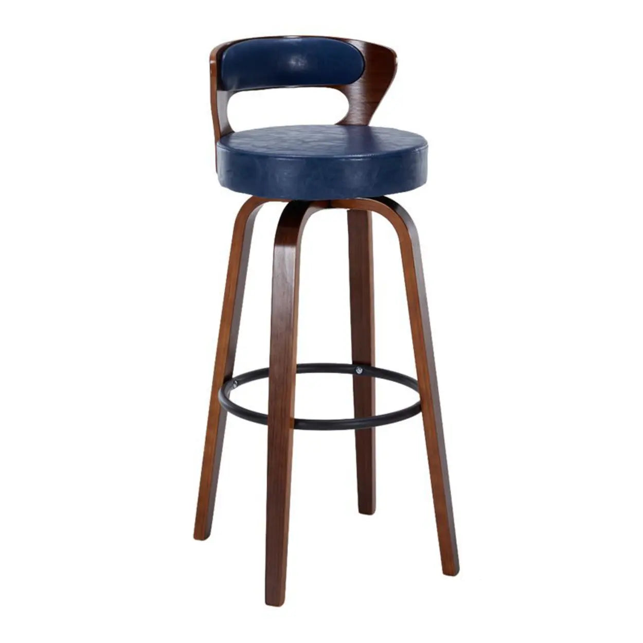 Modern Round Wood Swivel Bar Stool