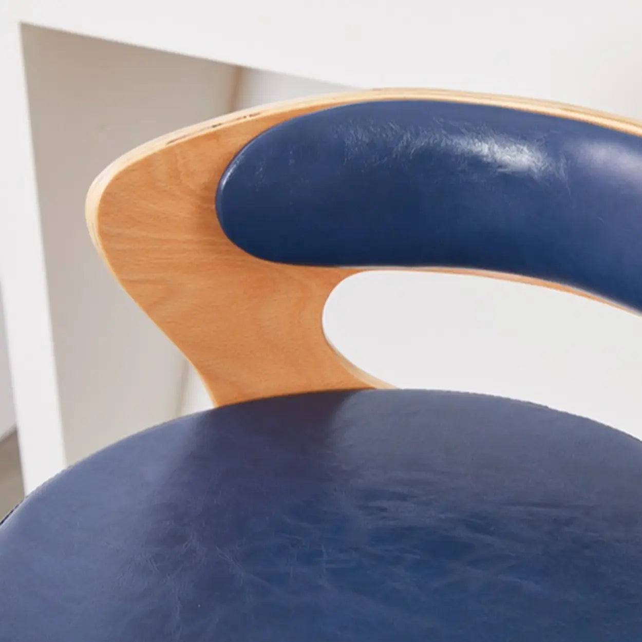 Modern Round Wood Swivel Bar Stool