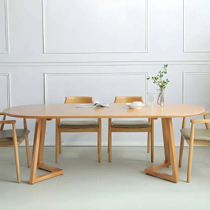 Modern Rustic Oval Pine Double-Pedestal Dining Table