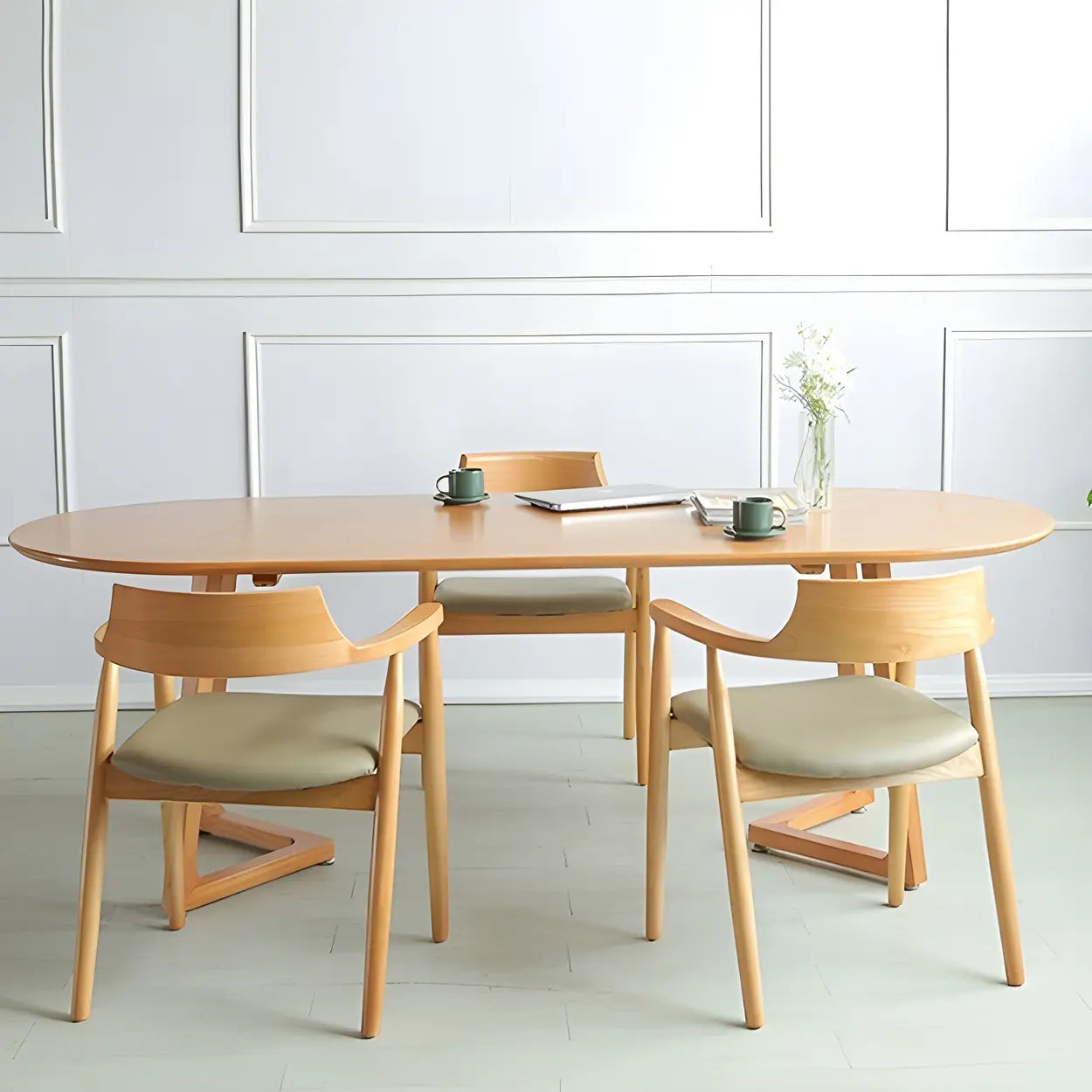 Modern Rustic Oval Pine Double-Pedestal Dining Table