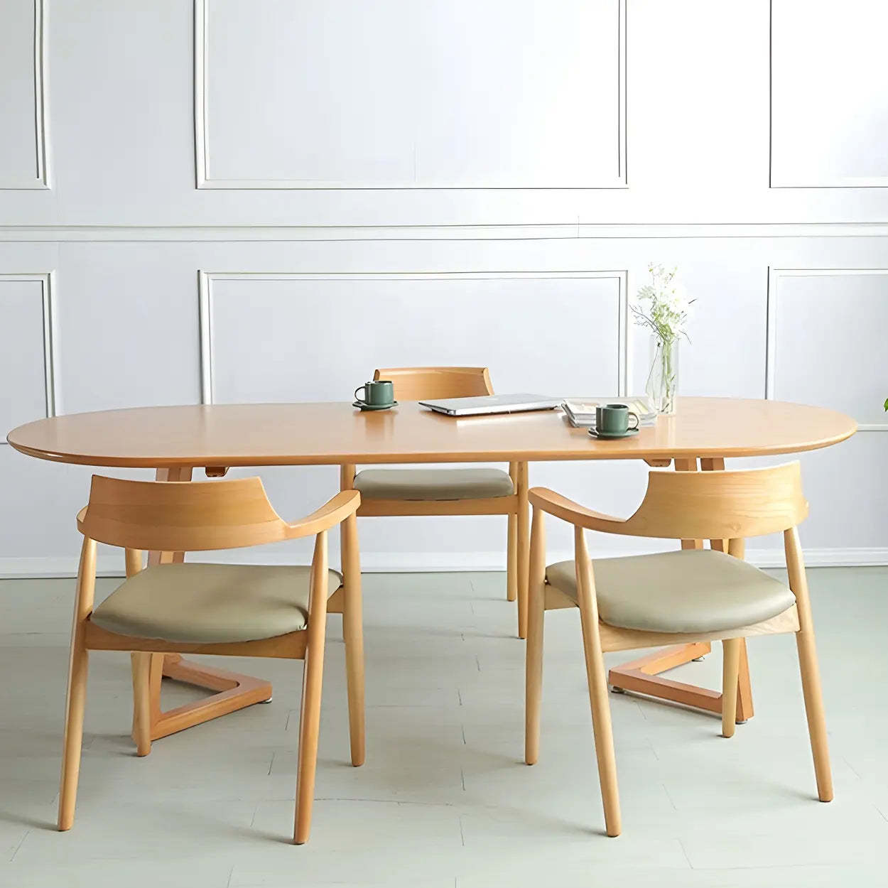 Modern Rustic Oval Pine Double-Pedestal Dining Table