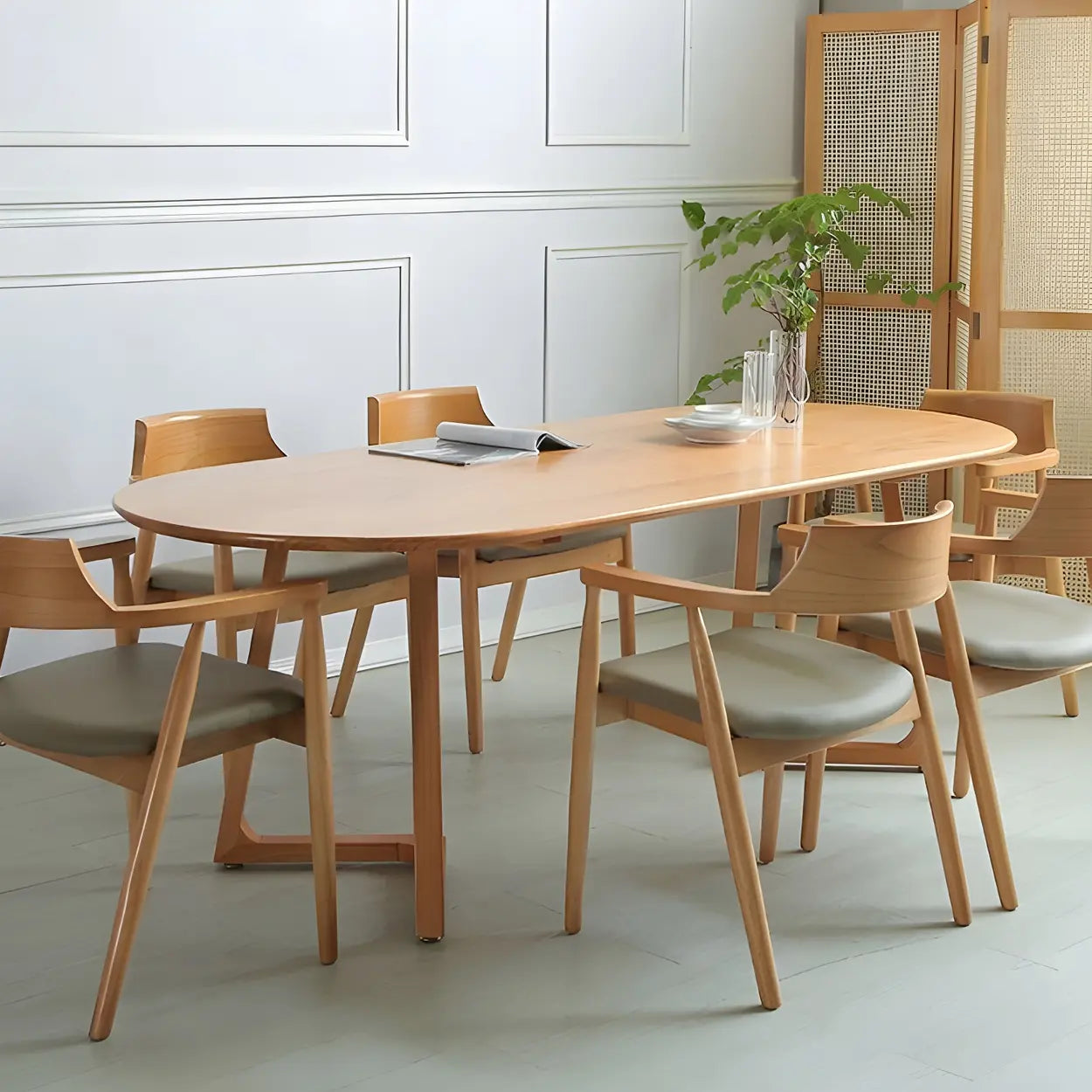 Modern Rustic Oval Pine Double-Pedestal Dining Table