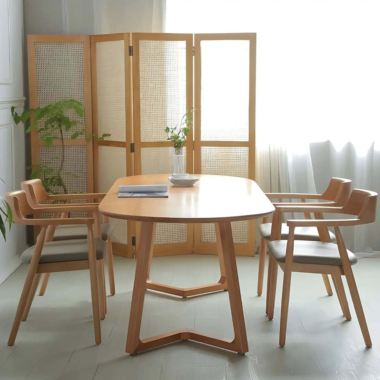 Modern Rustic Oval Pine Double-Pedestal Dining Table