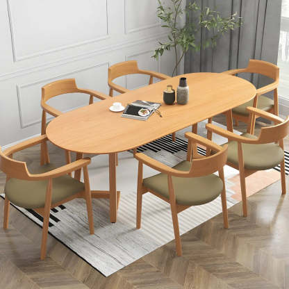 Modern Rustic Oval Pine Double-Pedestal Dining Table — Table Only