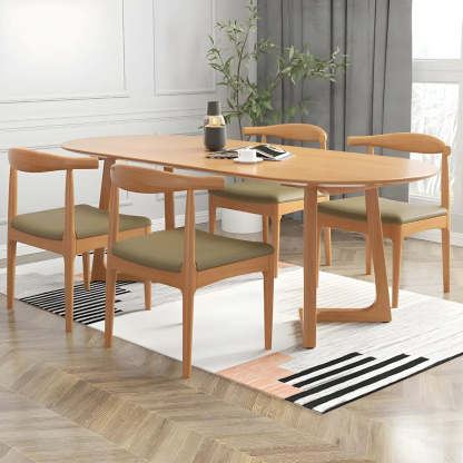 Modern Rustic Oval Pine Double-Pedestal Dining Table — Table Only