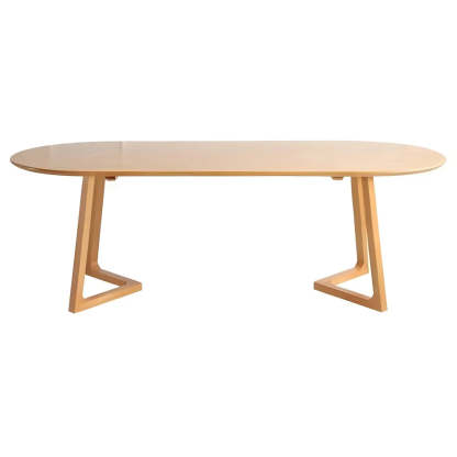 Modern Rustic Oval Pine Double-Pedestal Dining Table — Table Only