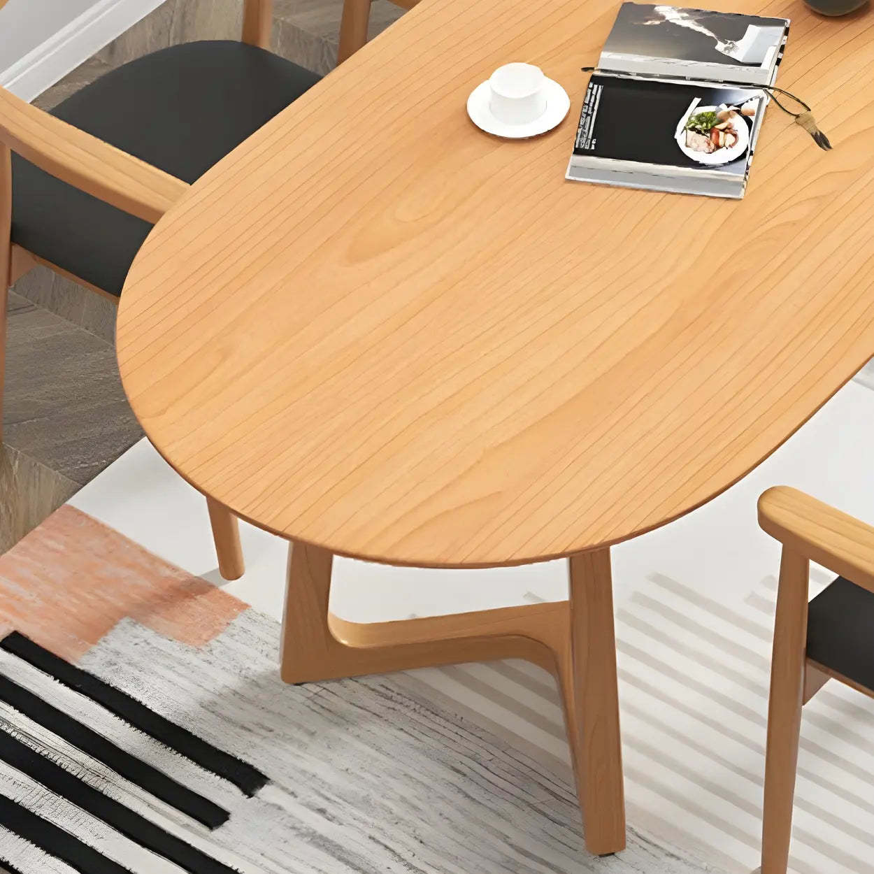 Modern Rustic Oval Pine Double-Pedestal Dining Table — Table Only