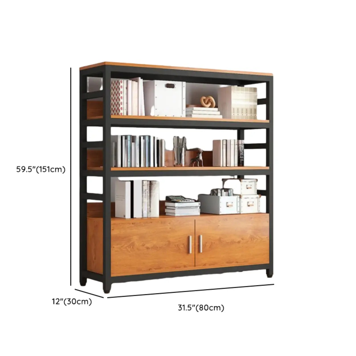 Modern Rustic Vertical Open-Shelf Bookcase