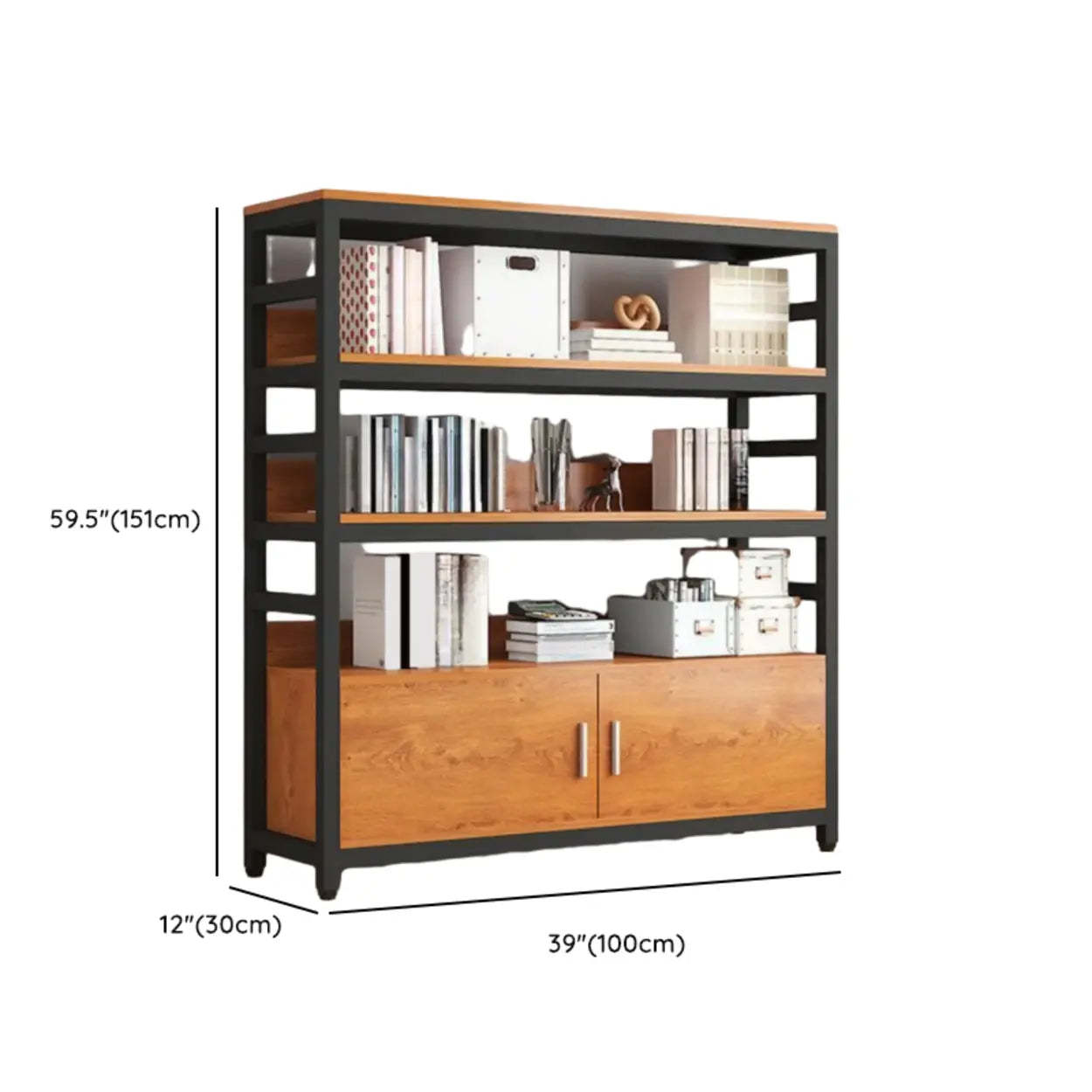 Modern Rustic Vertical Open-Shelf Bookcase