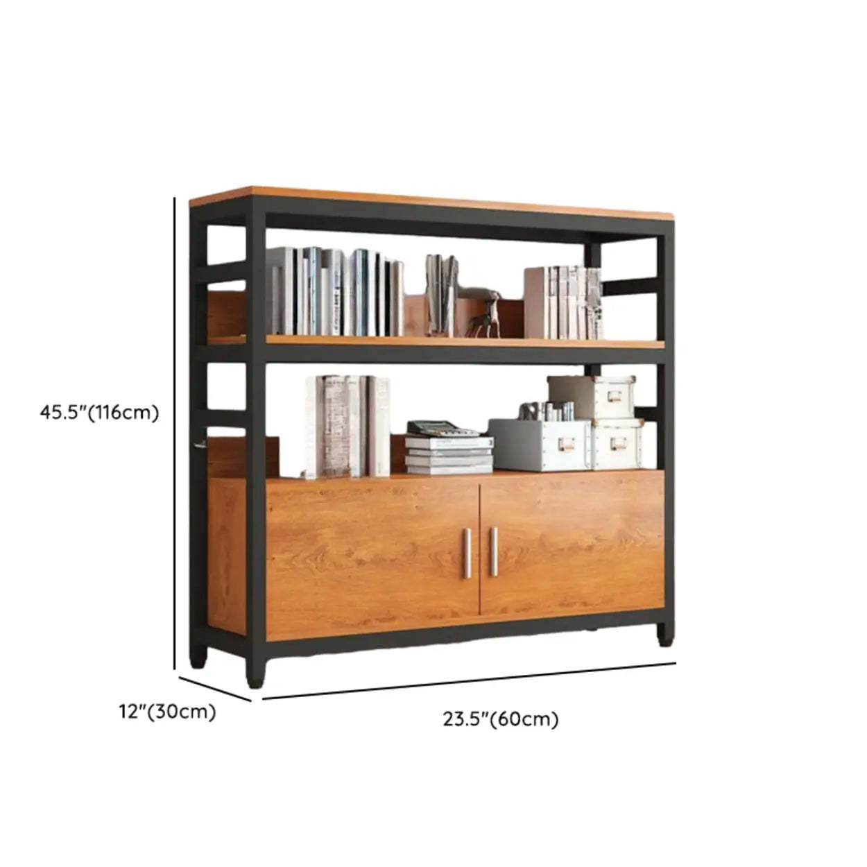 Modern Rustic Vertical Open-Shelf Bookcase