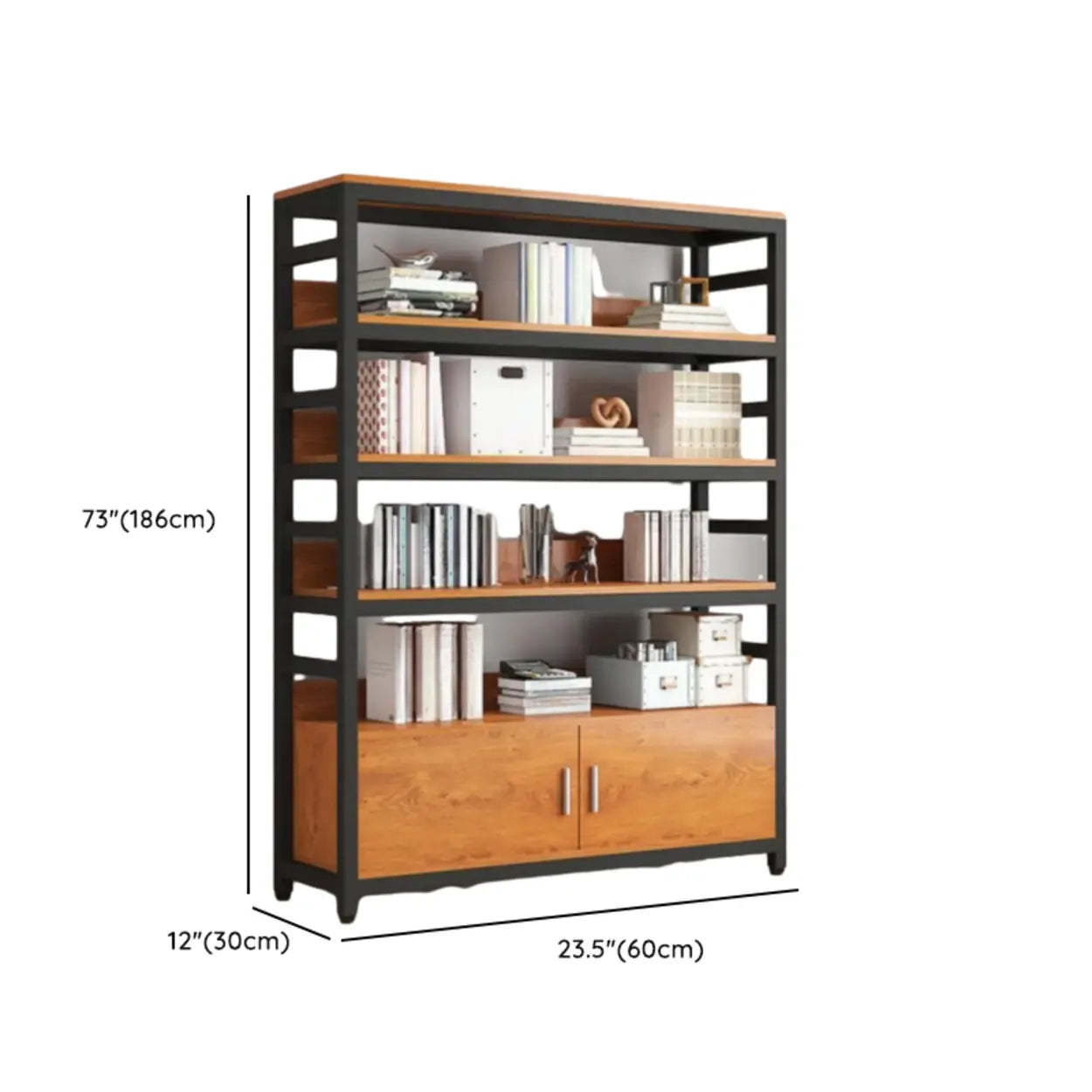 Modern Rustic Vertical Open-Shelf Bookcase