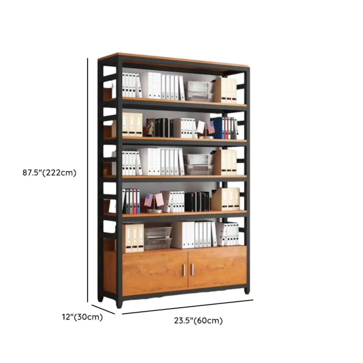 Modern Rustic Vertical Open-Shelf Bookcase