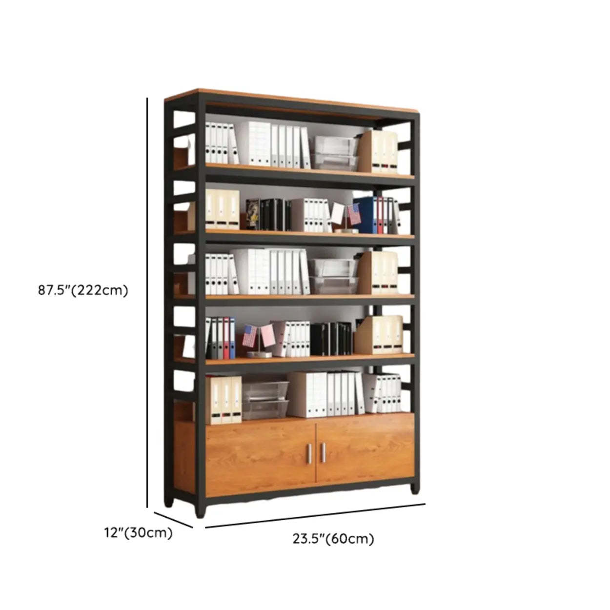 Modern Rustic Vertical Open-Shelf Bookcase