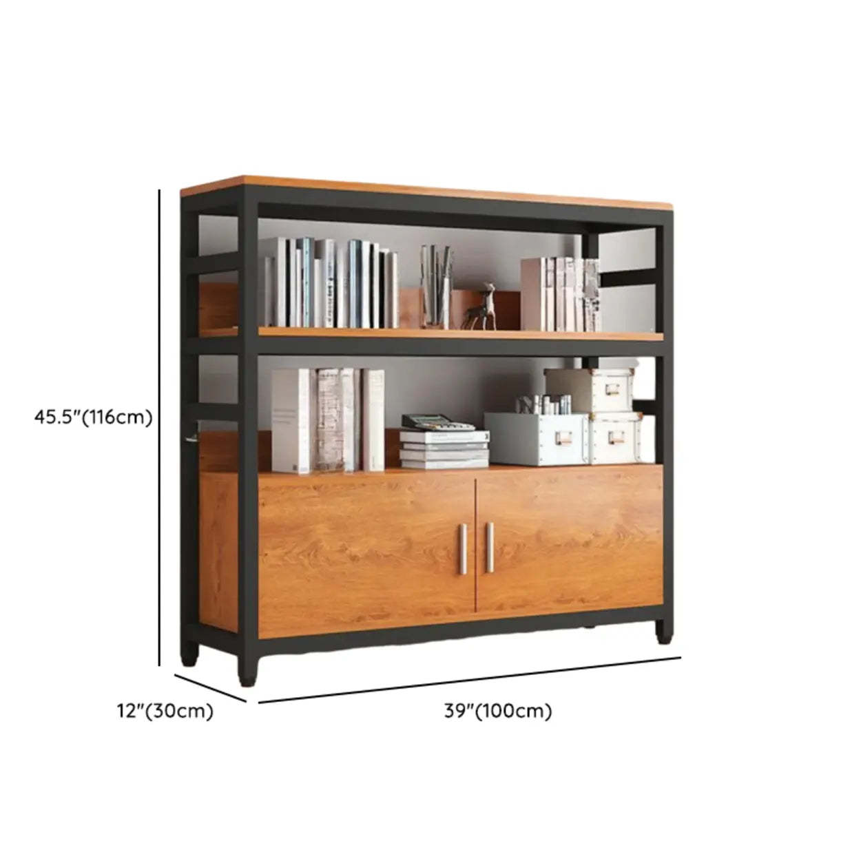 Modern Rustic Vertical Open-Shelf Bookcase