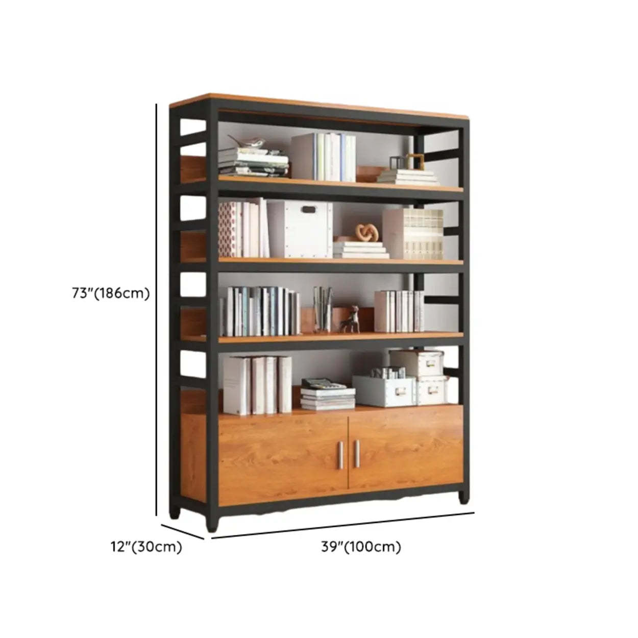 Modern Rustic Vertical Open-Shelf Bookcase