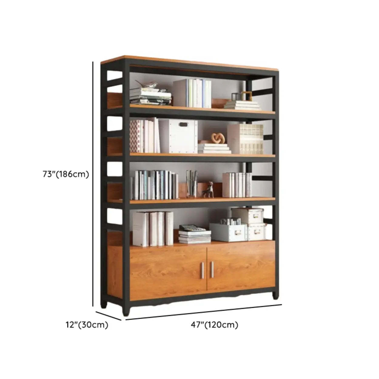 Modern Rustic Vertical Open-Shelf Bookcase