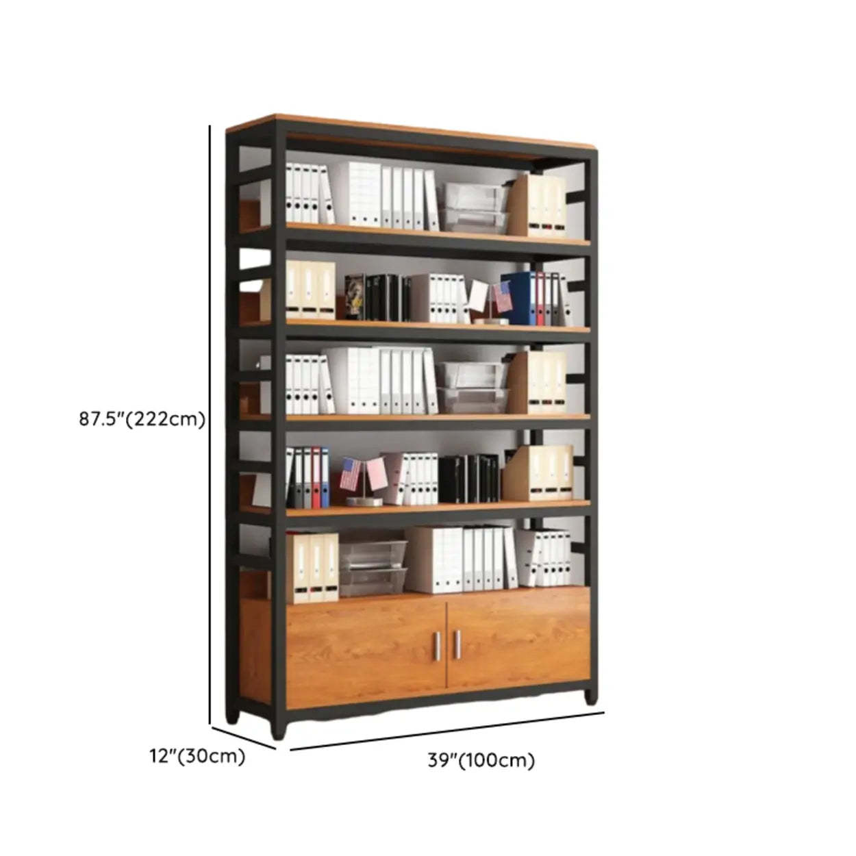 Modern Rustic Vertical Open-Shelf Bookcase