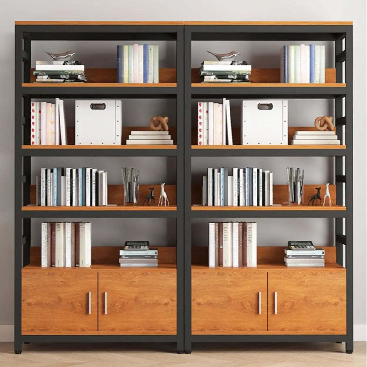 Modern Rustic Vertical Open-Shelf Bookcase