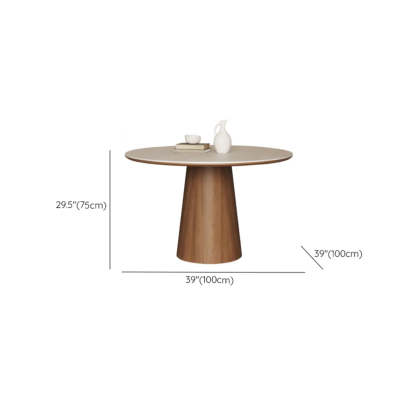 Modern Rustic Wood Pedestal Stone Dining Table