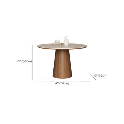Modern Rustic Wood Pedestal Stone Dining Table