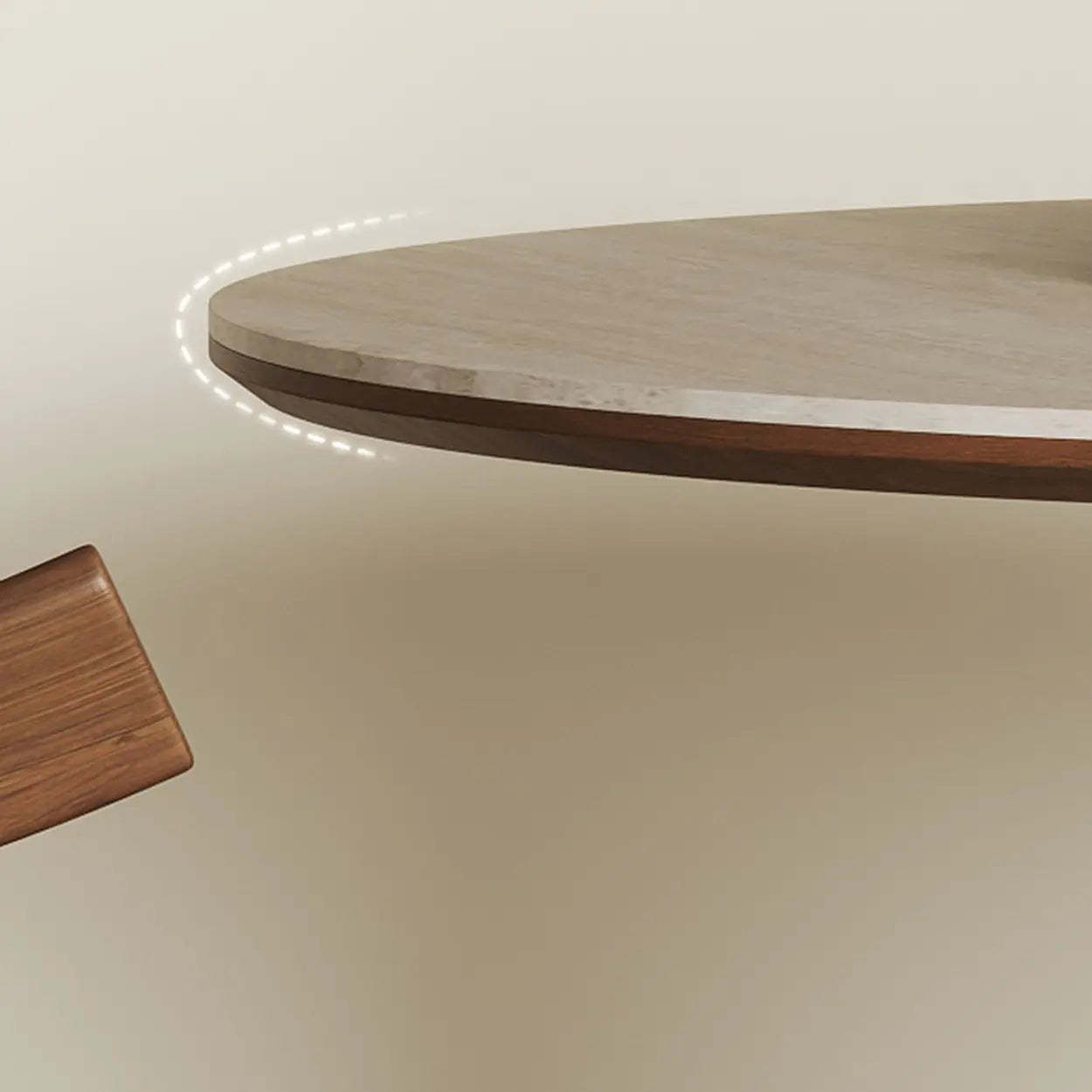 Modern Rustic Wood Pedestal Stone Dining Table