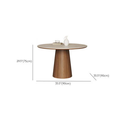 Modern Rustic Wood Pedestal Stone Dining Table