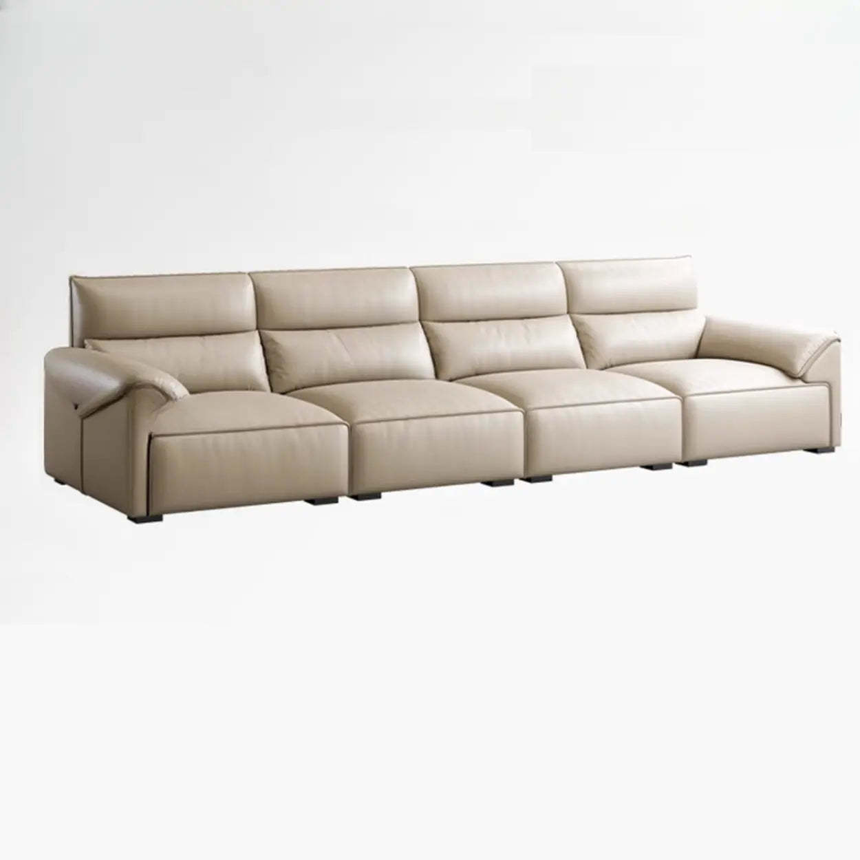 Modern seat genuine sofas in leather — 134" L x 38" W x 36.7" H