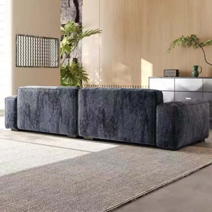 Modern Gray Deep-Seat Chenille Modular Sofa
