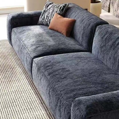 Modern Gray Deep-Seat Chenille Modular Sofa