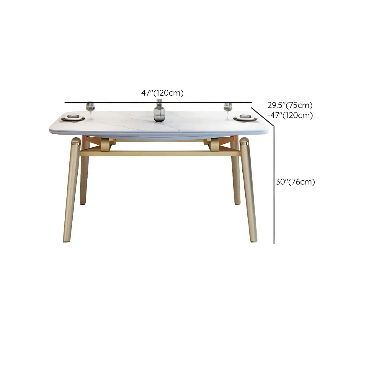 Modern Scratch-Resistant Oval Self-Storing Dining Table