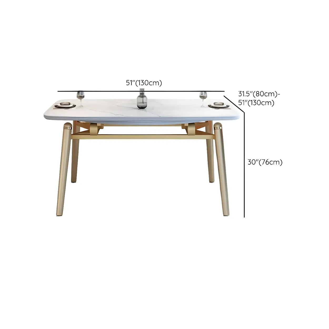 Modern Scratch-Resistant Oval Self-Storing Dining Table
