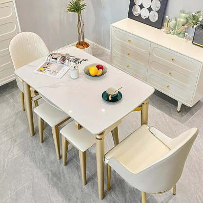 Modern Scratch-Resistant Oval Self-Storing Dining Table — Table Only