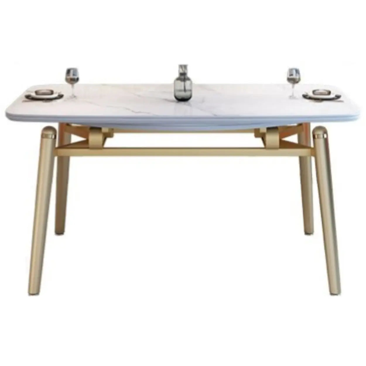 Modern Scratch-Resistant Oval Self-Storing Dining Table