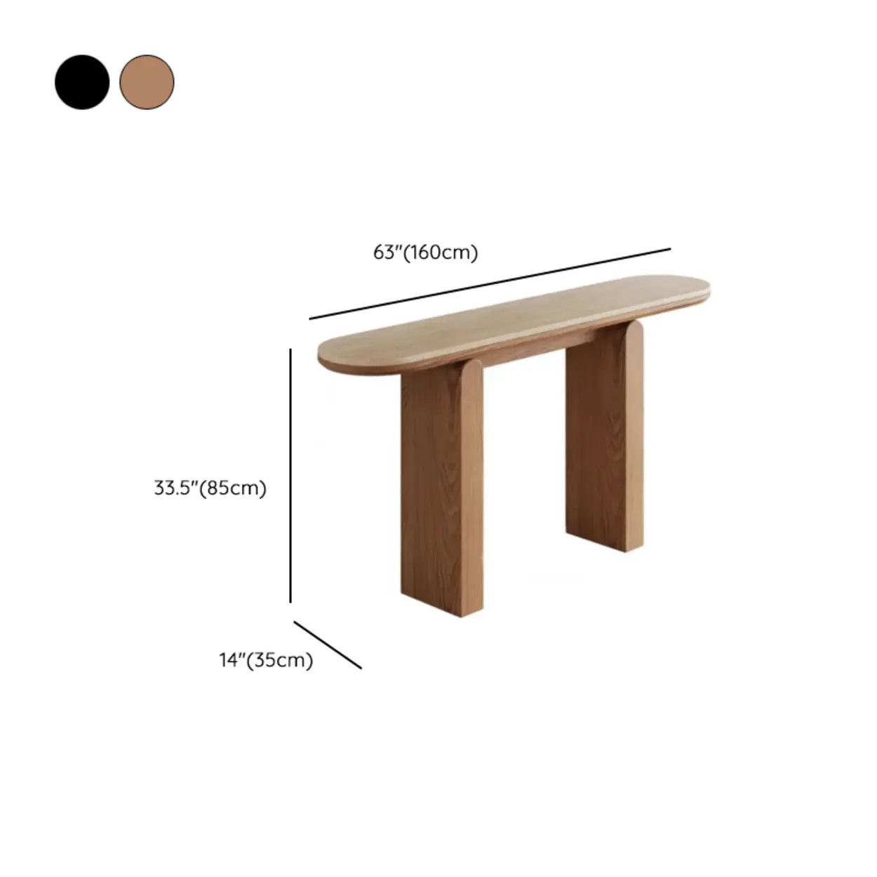 Modern Oval Stone Top Console Table