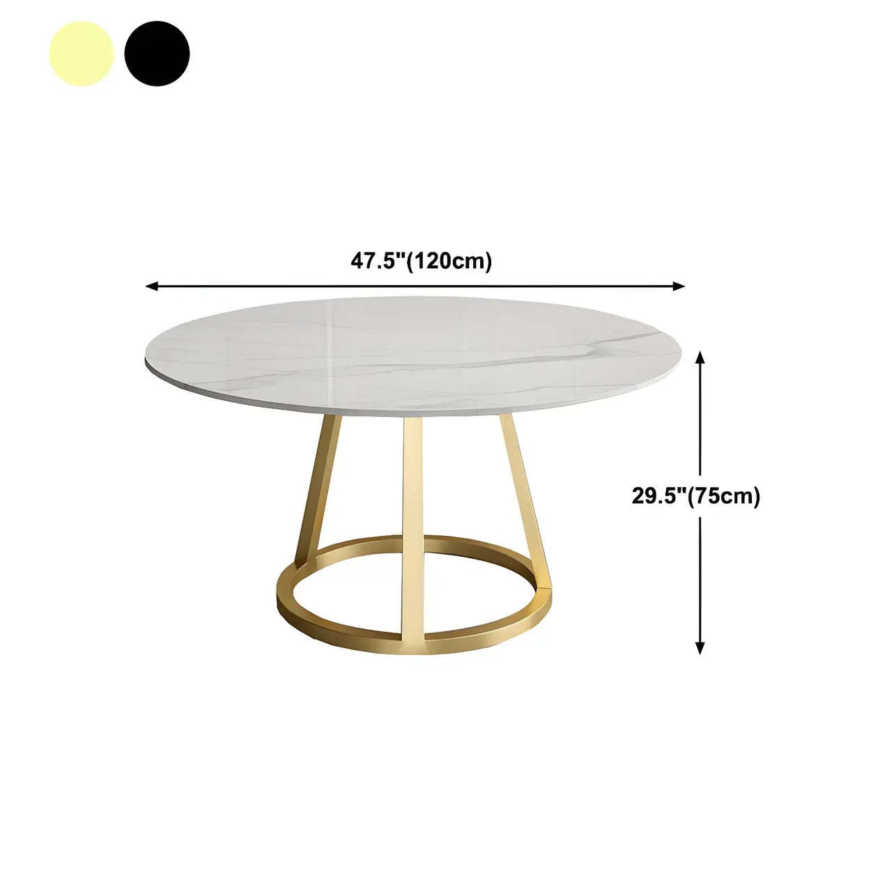 Modern Round White Stone Dining Table