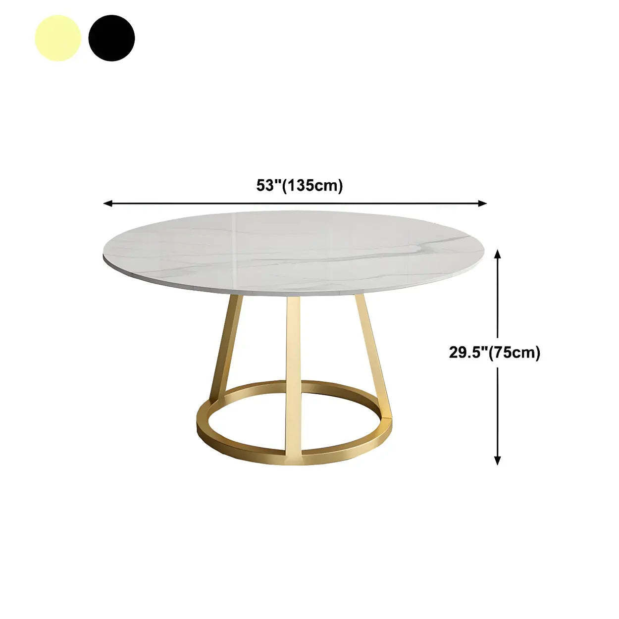 Modern Round White Stone Dining Table