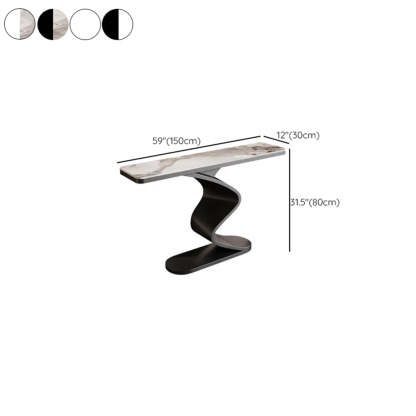 Modern Stone Top Curved-Base Console Table