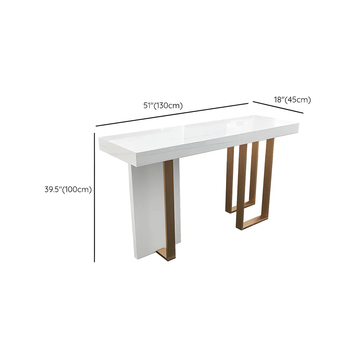 Modern Scratch Resistant White Marble Bar Table — Table Only