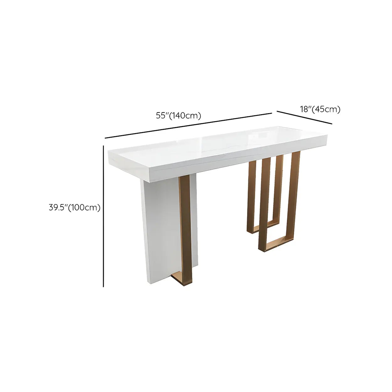 Modern Scratch Resistant White Marble Bar Table — Table Only