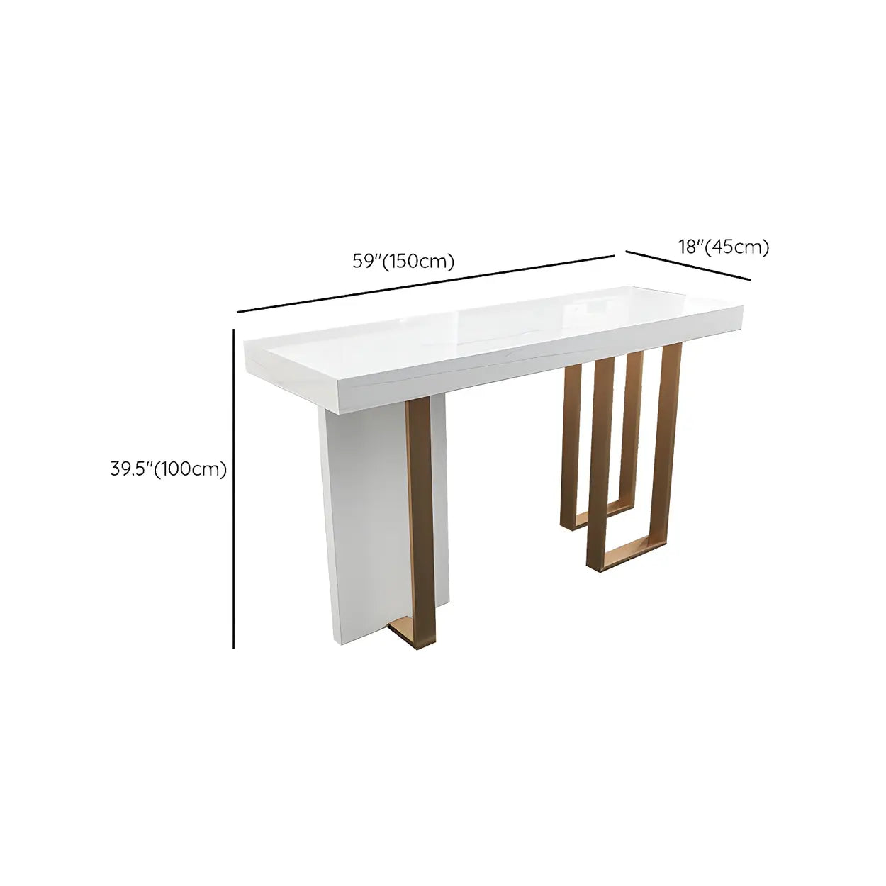 Modern Scratch Resistant White Marble Bar Table — Table Only