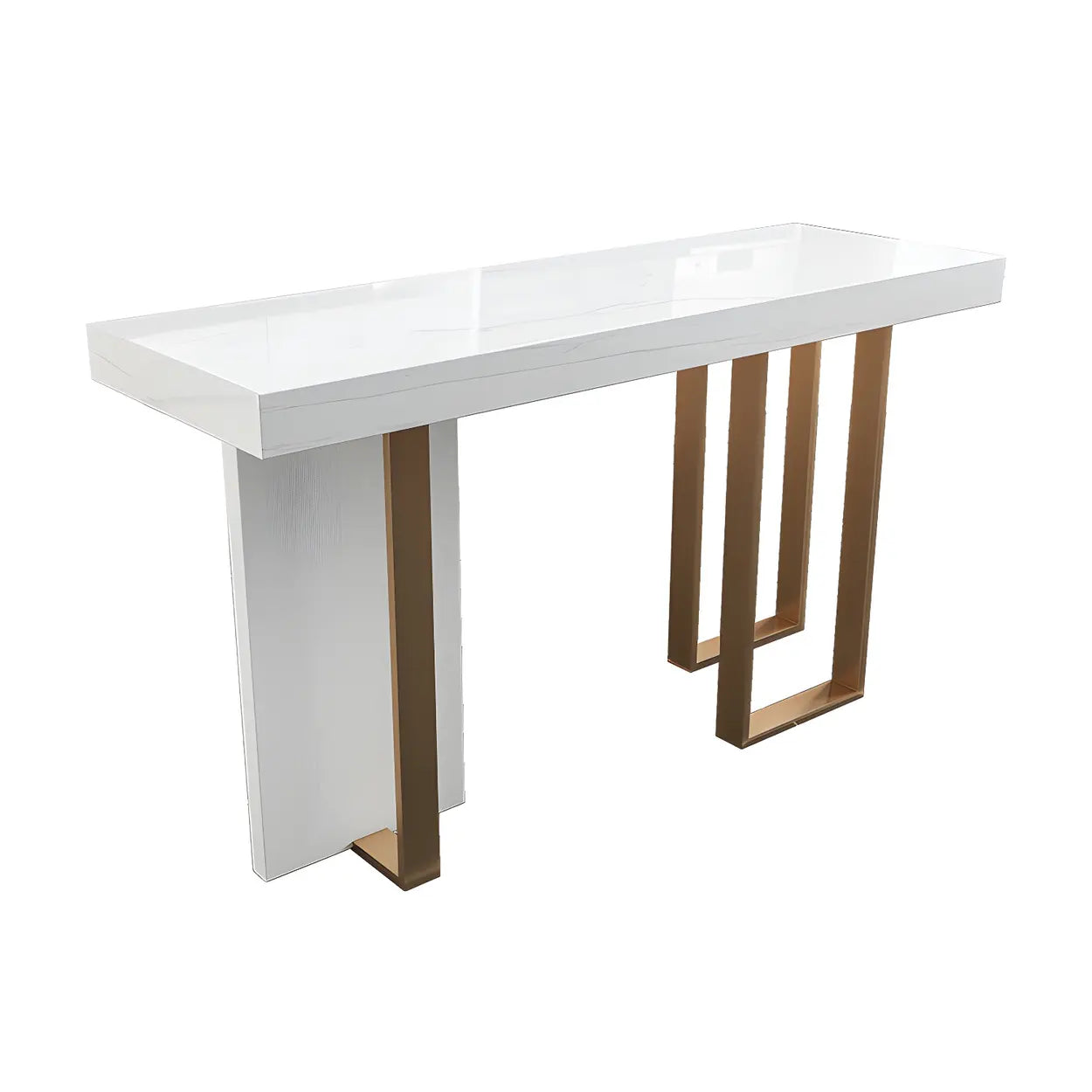 Modern Scratch Resistant White Marble Bar Table — Table Only