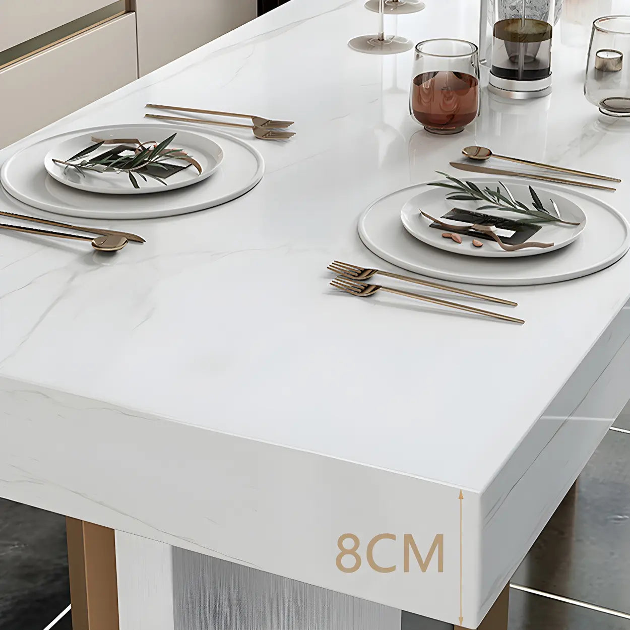 Modern Scratch Resistant White Marble Bar Table — Table Only