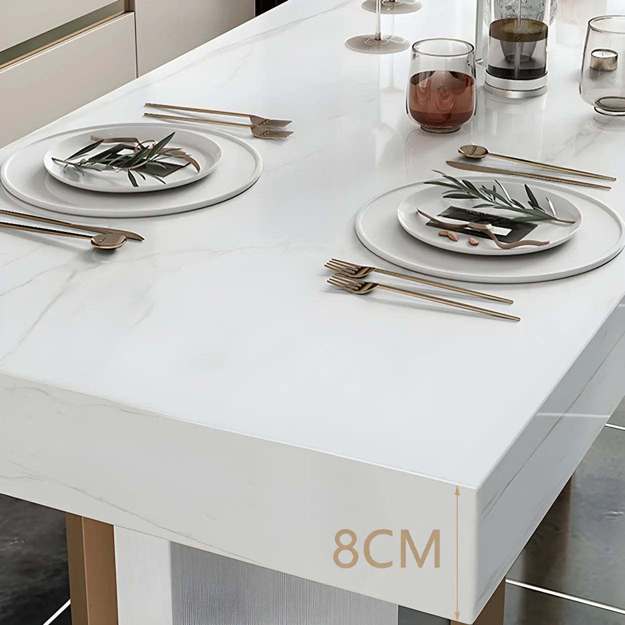 Modern Scratch Resistant White Marble Bar Table — Table Only