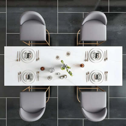 Modern Scratch Resistant White Marble Bar Table — Table Only