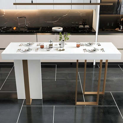 Modern Scratch Resistant White Marble Bar Table — Table Only